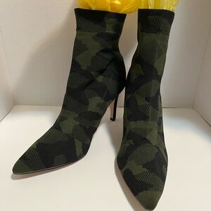 Camouflage High Heel Ankle Boots